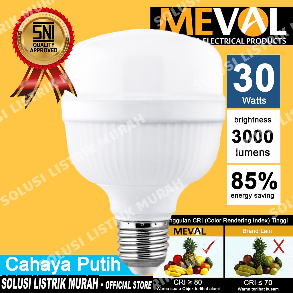 MEVAL Eco Lampu LED Kapsul 30W Putih