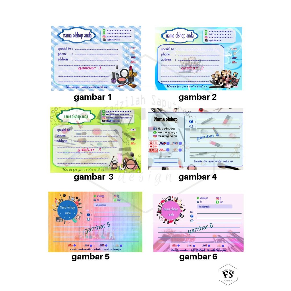 

Label olshop - sticker pengiriman online shop karakter kosmetik