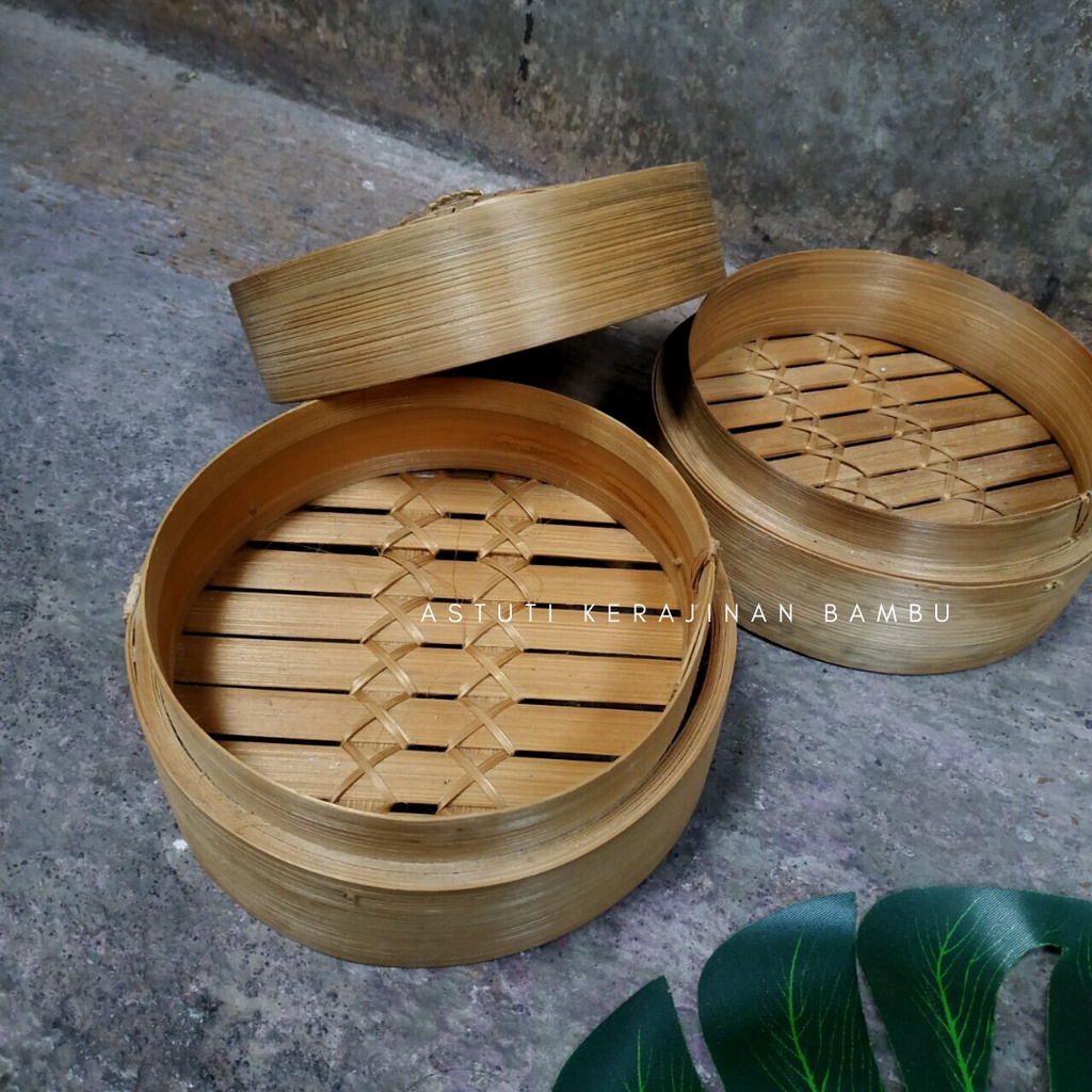 Klakat Bambu Dimsum 15 cm 2 bawahan 1 tutup/ klakat bambu/ kukusan bambu/ steamer/ klakat bambu mura