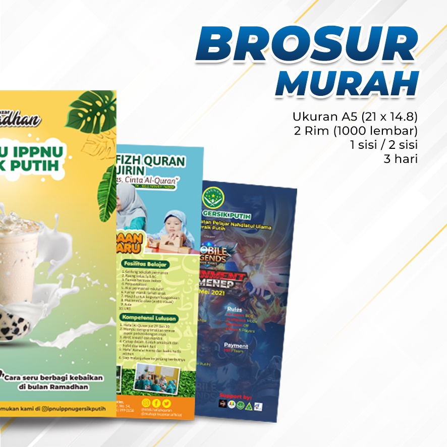 

CETAK BROSUR MURAH A5 1000 LEMBAR 1 SISI/2 SISI