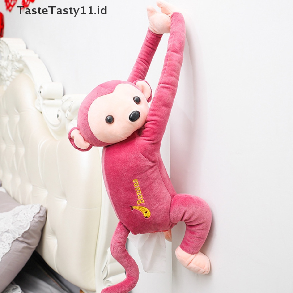 【TasteTasty】 Hanging Monkey Car Tissue Box Cover Holder Cartoon Car Interior Accessories .