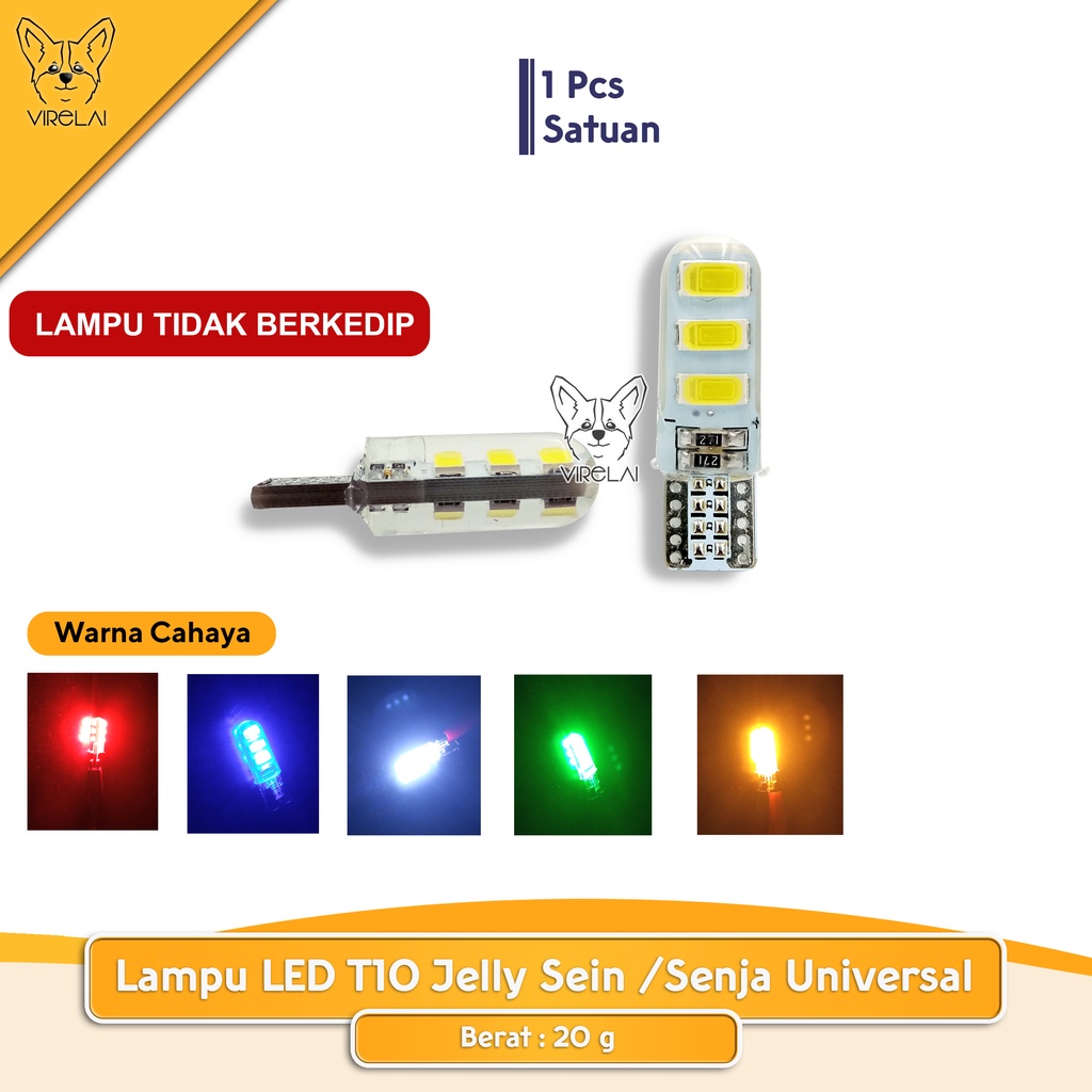 [SATUAN] Lampu LED T10 Jelly Sein 6 Titik / Senja Mobil / Motor Universal