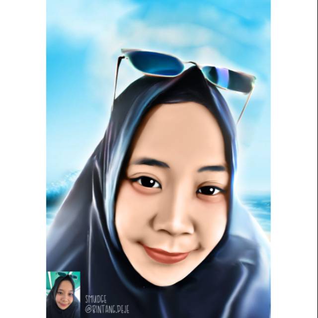 Karikatur unik dengan bingkai kayu❤️❤️