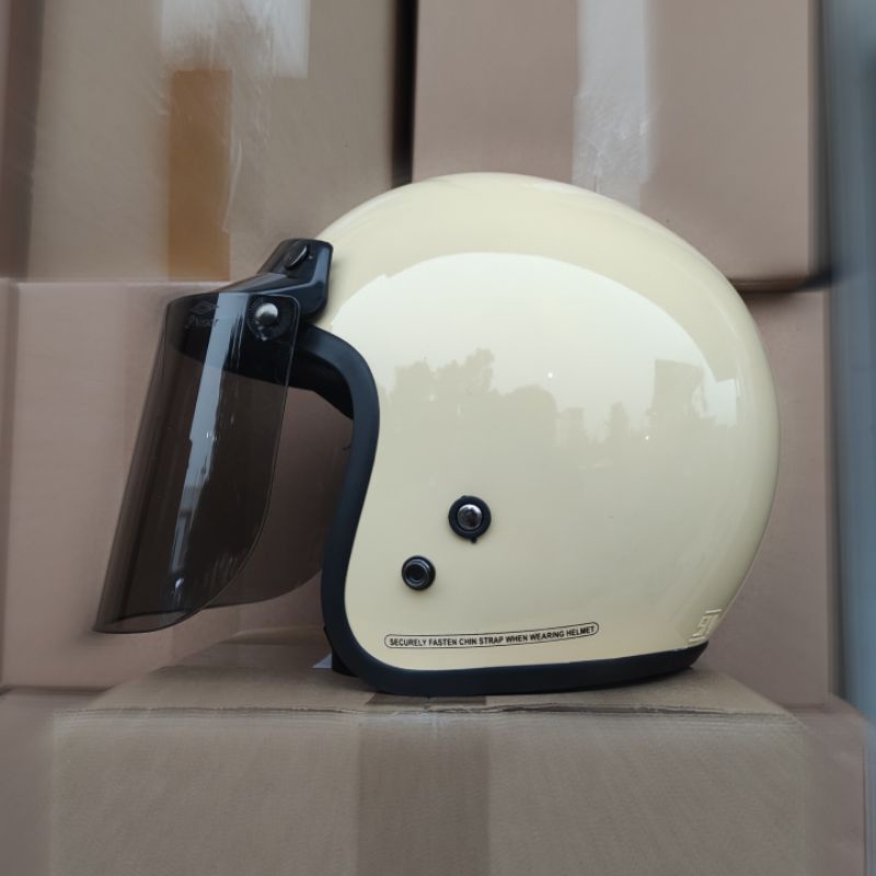 HELM BOGO RETRO DEWASA SOLID SNI