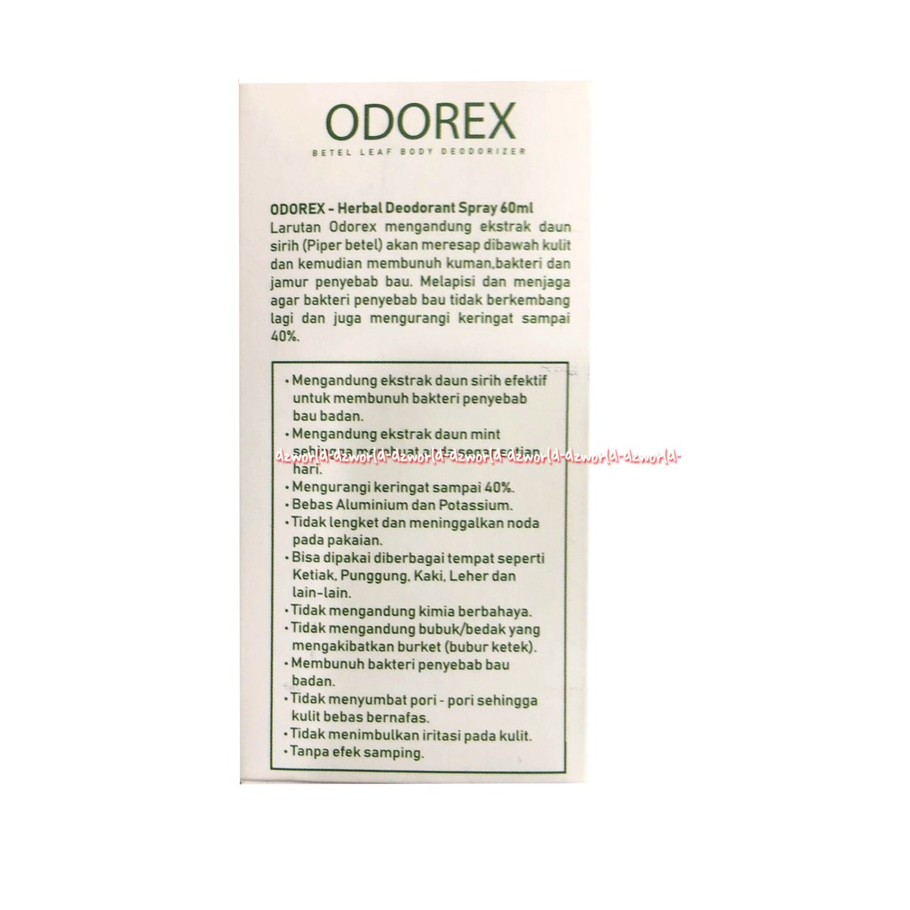 Odorex Herbal Daun Sirih &amp; Mint Deodoran Spray 60mL Mampu Bertahan Hingga 48 Jam