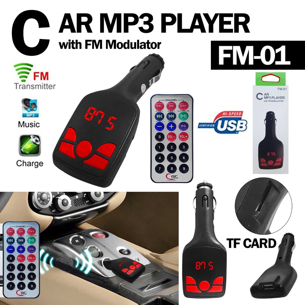 Car mp3 Player with FM Modulator FM-01 - 1 Port USB