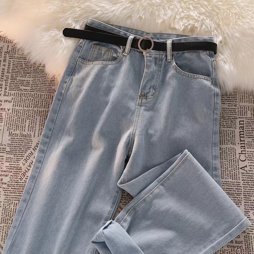 celana jeans wanita terbaru highwaist kulot jeans biru muda