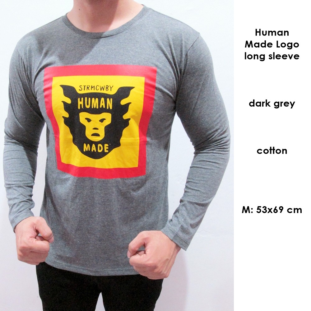 Kaos Panjang Long Sleeve Cowok human made M L XL