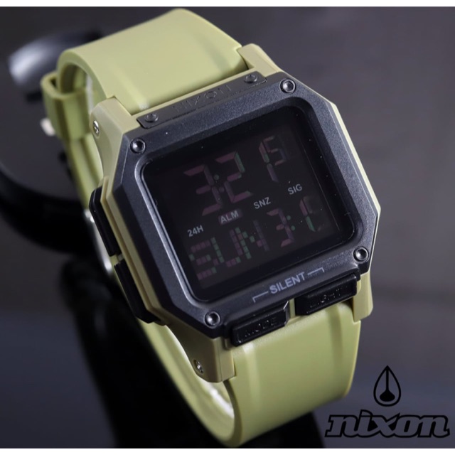 JAM TANGAN PRIA NIXON STRAP RUBBER DIGITAL WATCH MERAH ABU NAVY