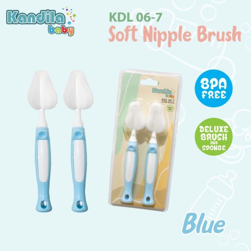 Kandila Soft Nipple Brush KDL06-7 Kandila Spons Pembersih Dot Bayi Sikat Dot Bayi Pembersih Corong Asi Sikat Spons Pembersih Botol Asi