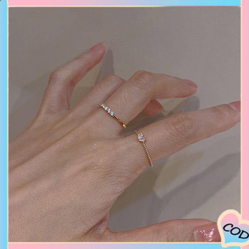 COD❤️ Cincin Jari Telunjuk Cinta Indah Ringan Mewah Kecil Indah untuk Anak Perempuan-A.one