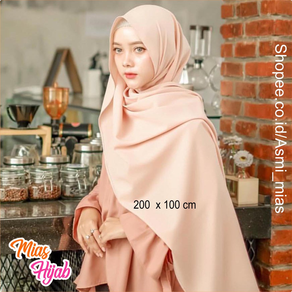 Kerudung Pasmina Jumbo Syari 200cm x 100cm Jilbab pashmina sabyan malay Jumbo -by MiasHijab-1