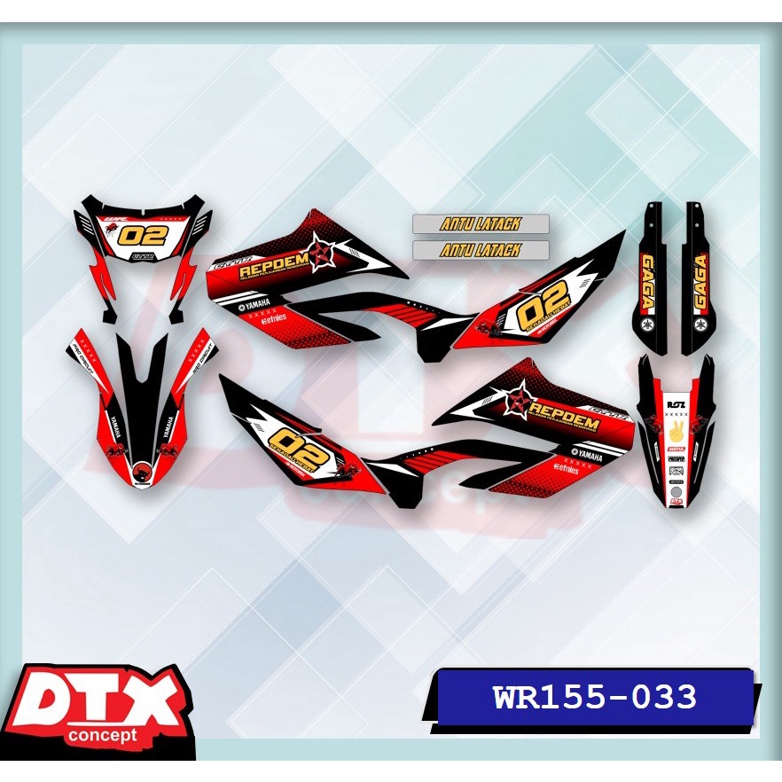 decal wr155 full body decal wr155 decal wr155 supermoto stiker motor wr155 stiker motor keren stiker motor trail motor cross stiker variasi motor decal Supermoto YAMAHA WR155-033