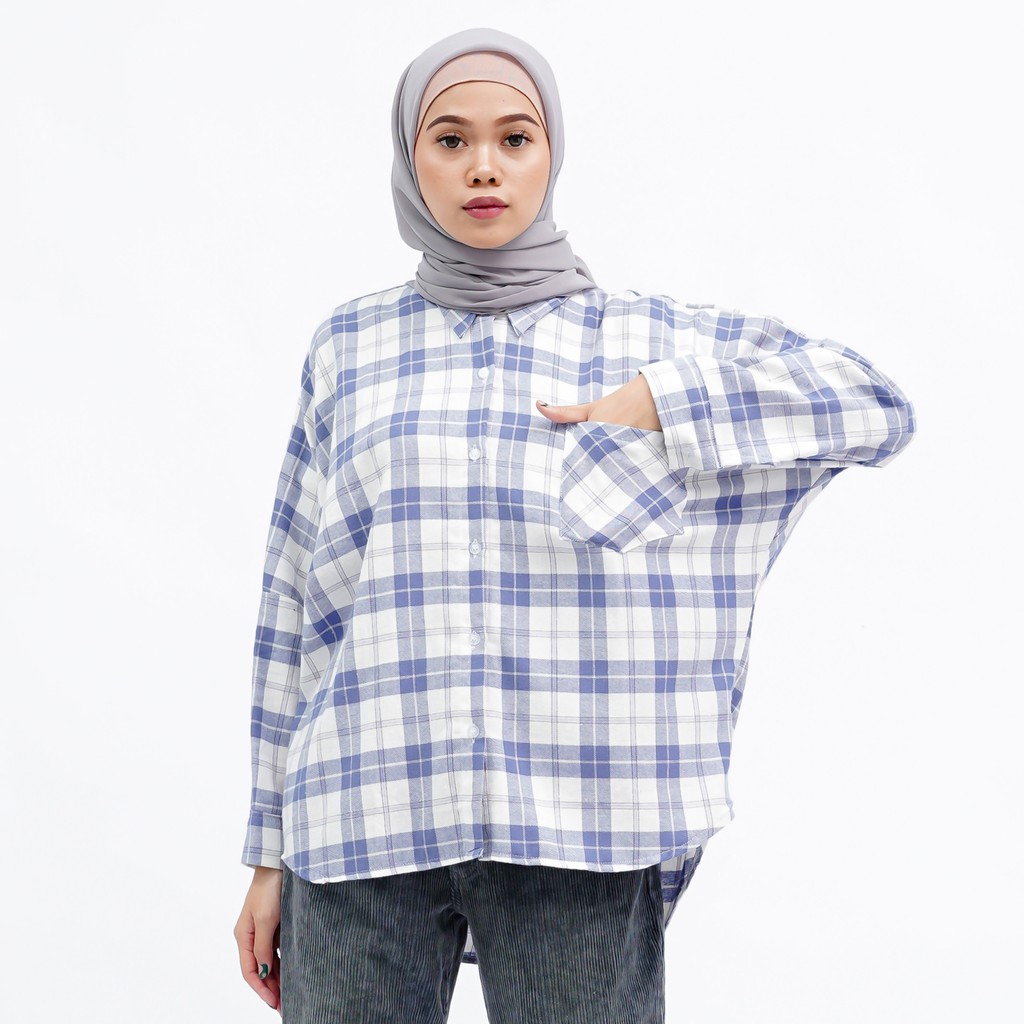 KEMEJA BOYFRIEND KOREA OVERSIZE OMBRE FLANEL PREMIUM SHIRT B341-Motif 7