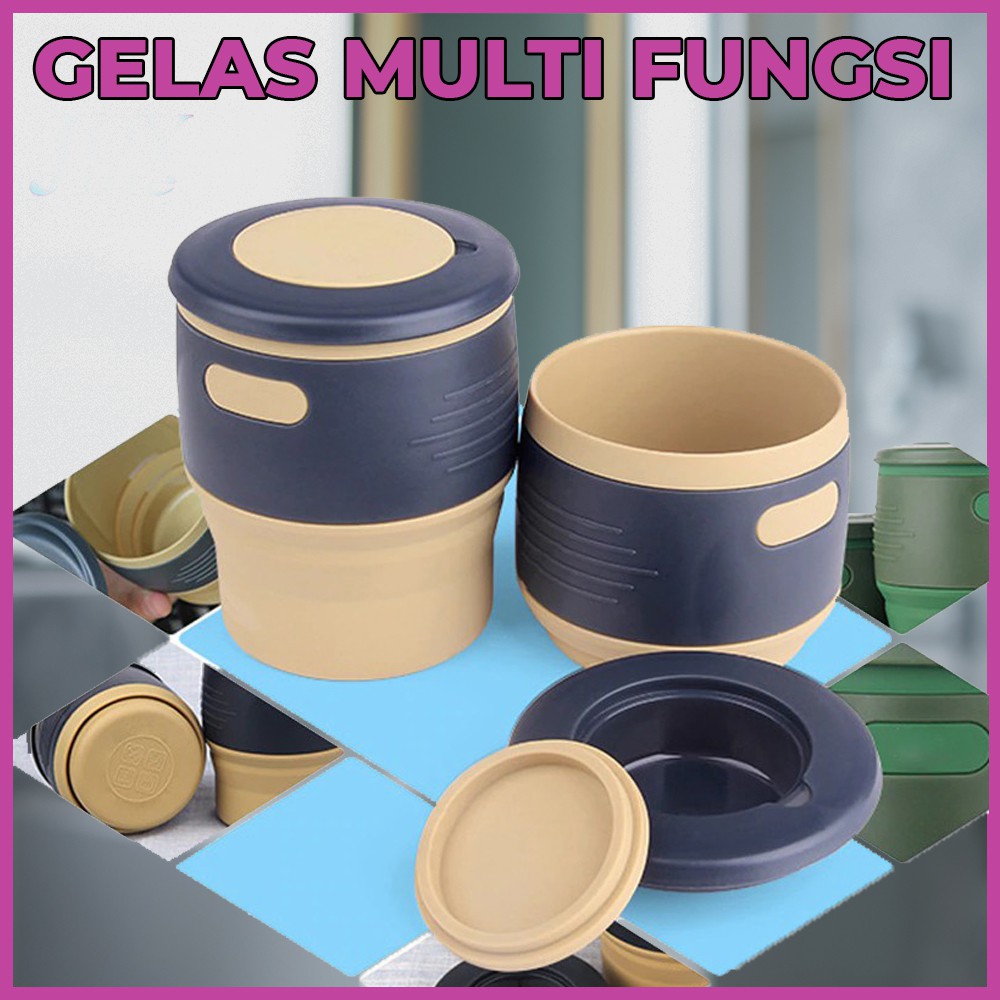 Gelas Lipat Traveler Foldable Cup Portable Multifungsi Kopi Stojo collapsible cup/Gelas Praktis