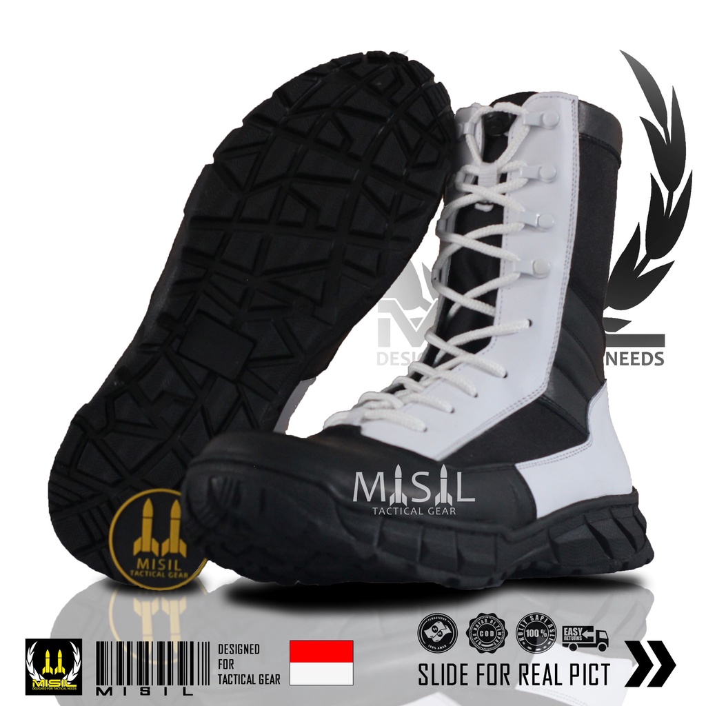 Sepatu PDL MSL Jatah Provost Polri kulit sapi asli Pembagian  Original Misil Tactical Gear /sepatu p