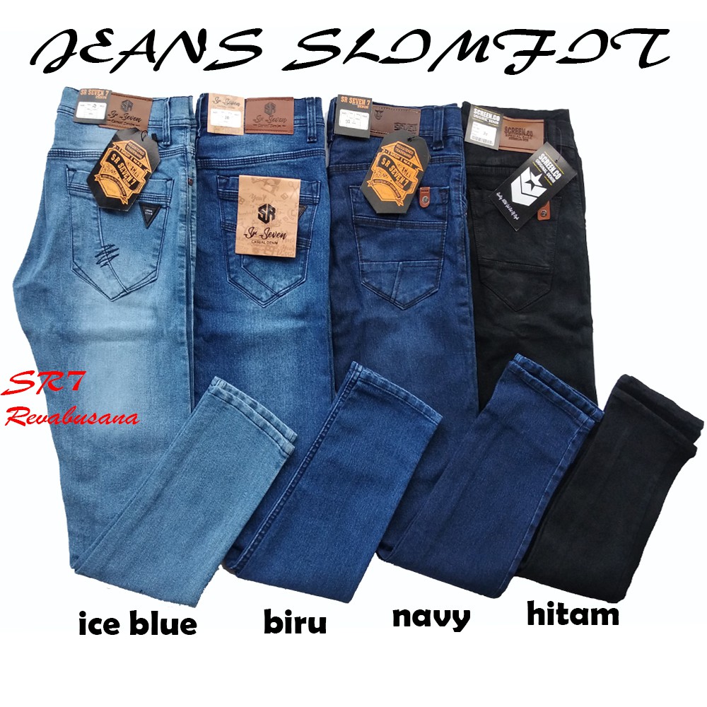  Celana  Jeans  Pria  Panjang Slim Fit Tebal Shopee  Indonesia