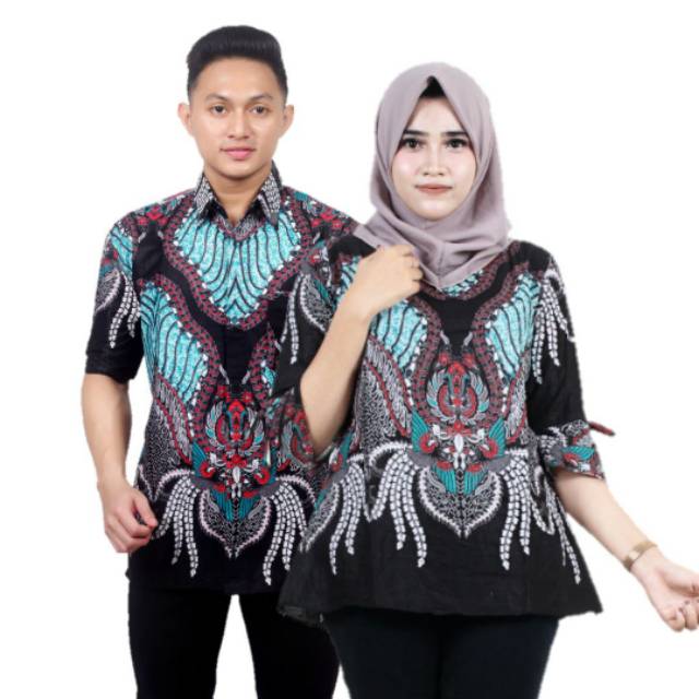 BAJU SARIMBIT MOTIF MEGA MENDUNG BIRU