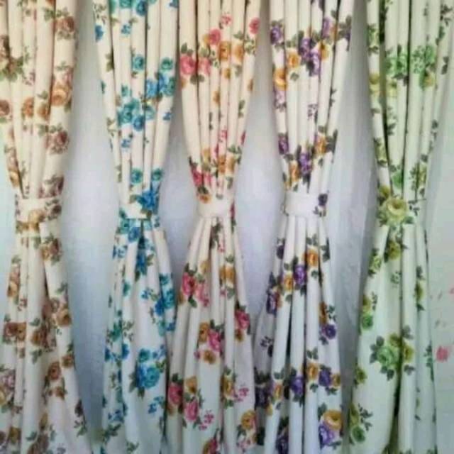 Gorden blackout shaby untuk pintu dan jendela bunga kecil