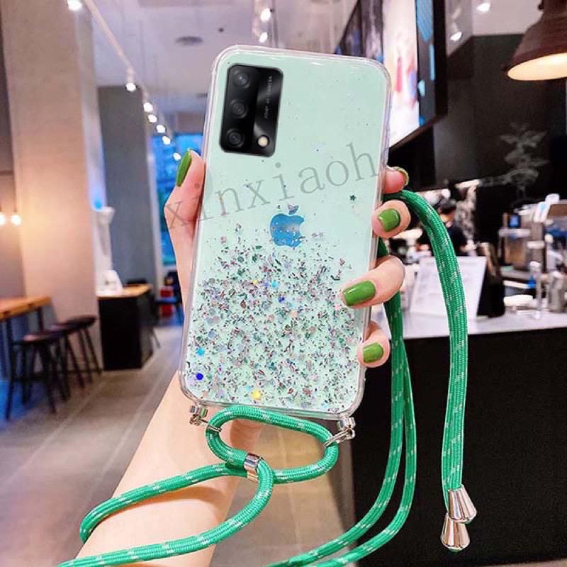 Case Tali Nagita Oppo A95 4G Lanyard Glitter Gantungan