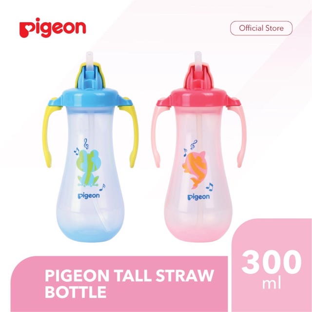 Pigeon TALL STRAW BOTTLE 300ml trainning cup besar dengan sedotan