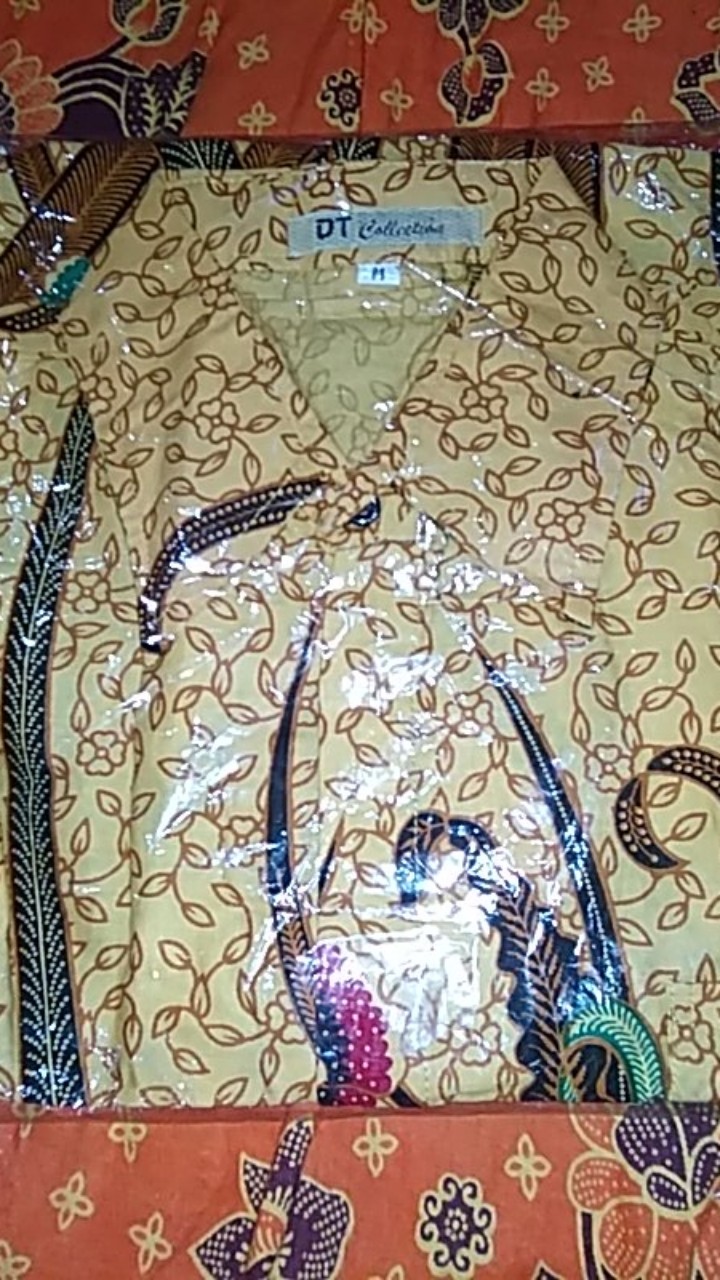 Cod - Dt Collection - Kemeja Batik Pria Lengan Pendekmotif Ilalang Sogan