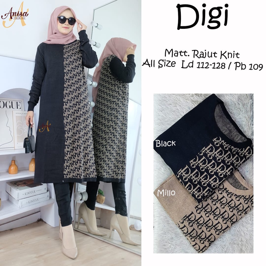 Atasan Tunik Terbaru | Baju Muslim Wanita Remaja | Tunik Rajut Motif Batik