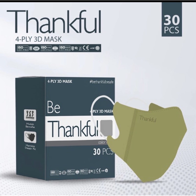 Masker Thankful duckbill 4ply 3D mask