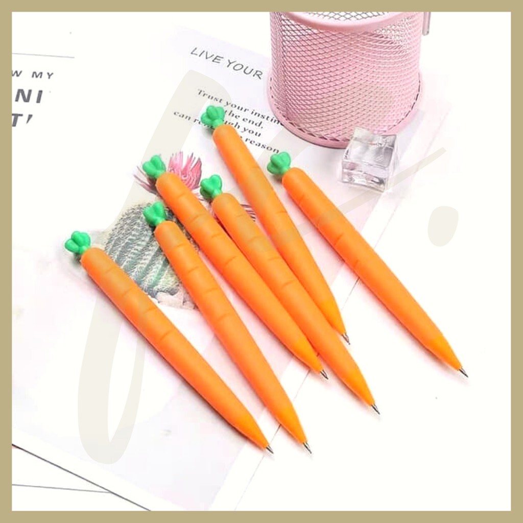 

PENSIL CETEK / MEKANIK MURAH BENTUK SAYUR WORTEL / CARROT LUCU PENCIL GROSIR READY COD