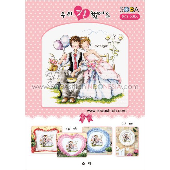 Paket DIY Craft Sulam Kristik Strimin Sodastitch SO-383 - We Got Married ! Wedding