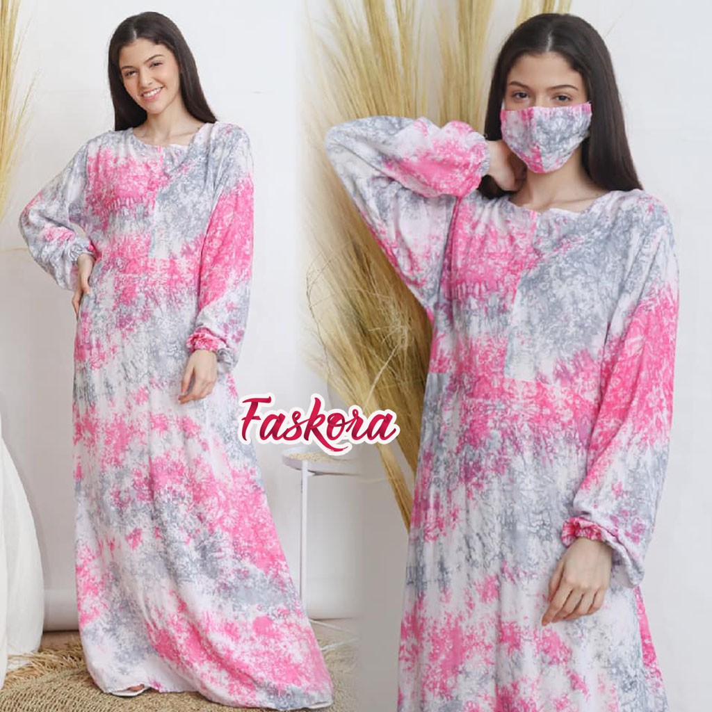 Gamis Terbaru 2021 Remaja Lebaran / Gamis Tiedye Rayon Jumbo / Baju Gamis Tie dye Wanita Terbaru