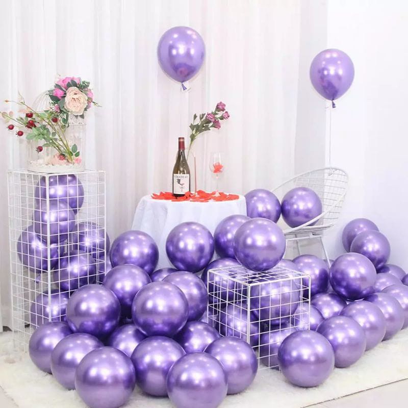 Balon Metalic Chrome 10 buah Dekorasi Bakcdrop Ulang Tahun Aqiqah Tunangan Lamaran