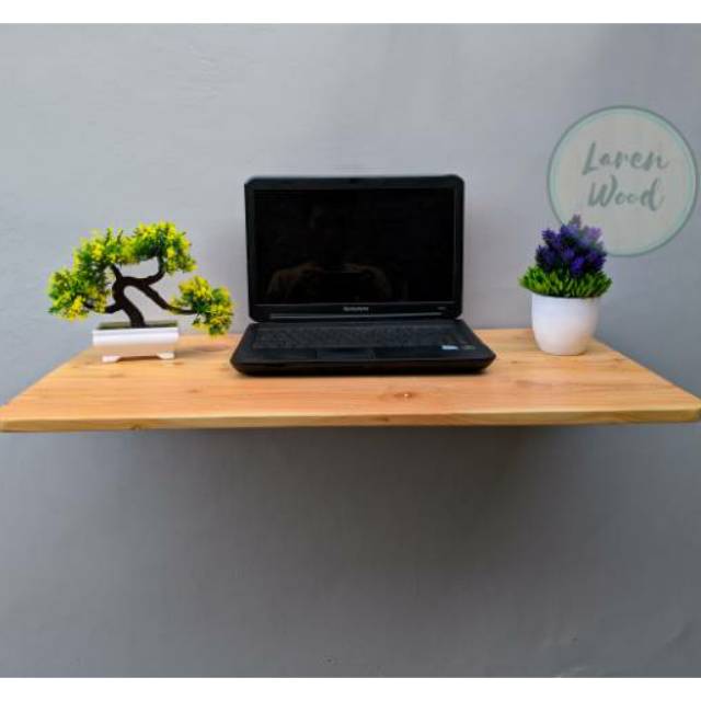 Meja dinding lipat meja laptop,meja tv kayu jati belanda ukuran 80x40