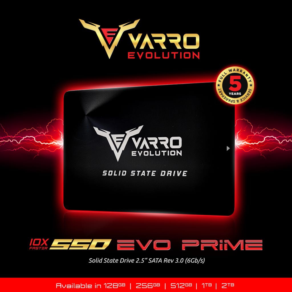 Ssd varro evolution evo prime 256gb 2.5&quot; sata III 3.0 6Gbps for pc cpu laptop enclosure ve1000zst - solid state drive 2.5 inch 256g sata3