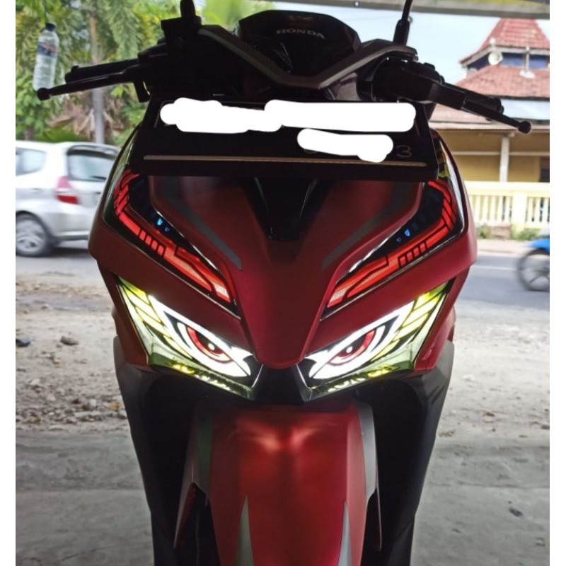 TERMURAH 1 SET SKOTLET/STIKER CUTTING MATA ELANG, VARIASI HEADLAMP VARIO 125/150 NEW