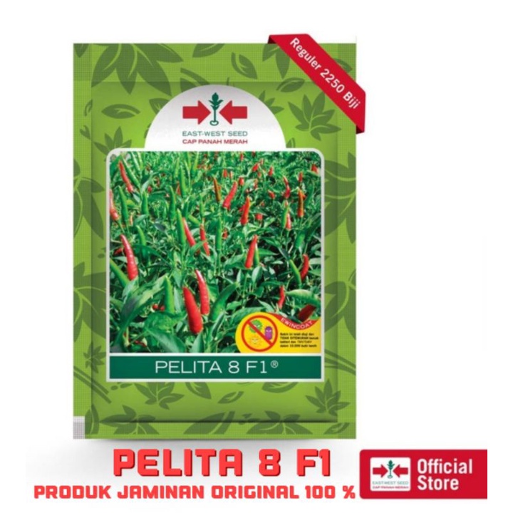 PELITA 8 F1 Benih Cabe Rawit Hijau Hybrida Cap Panah Merah Cabai Rawet Ijo Kemasan 2250 Butir