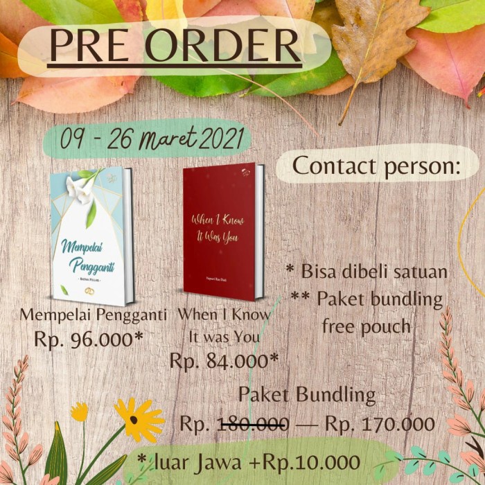 

HOT SALE!!! MEMPELAI PENGGANTI WHEN I KNOW IT WAS YOU TERMURAH