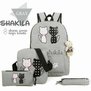 Tas Ransel 4in1 Motif Kucing Bahan Dynir Ukuran 40x30 ...