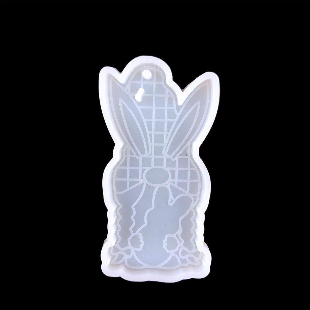 PREVA Easter Rubbit Mold Pendant Resin Crafts Hanging Tags Silicone Moulds Dwarf Cake Tools Bunny Mold