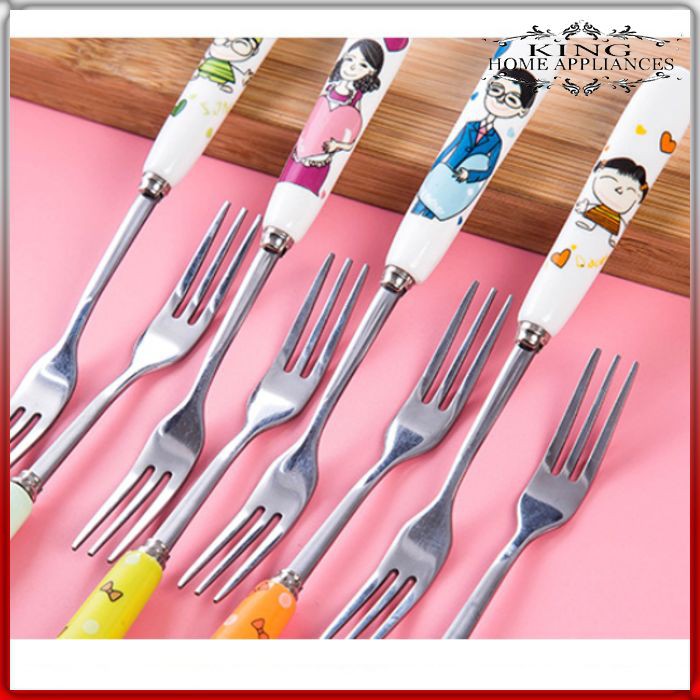 KHA94 GARPU MINI GARPU KECIL GARPU KARAKTER FORK GARPU BUAH GARPU PUDING PERALATAN DAPUR