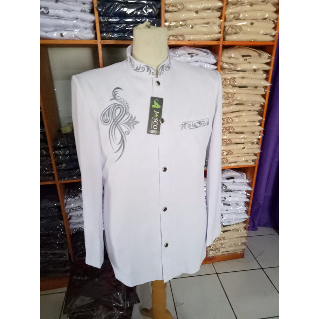 TERBARU!!! Jasko Motif JT019 Putih | Jas Koko Bordir JT019