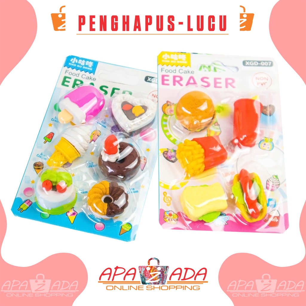 

Apazada - Penghapus Lucu / Hapusan Unik / Eraser Karet Karakter Food Cake Fashion Fruit Anak Murah