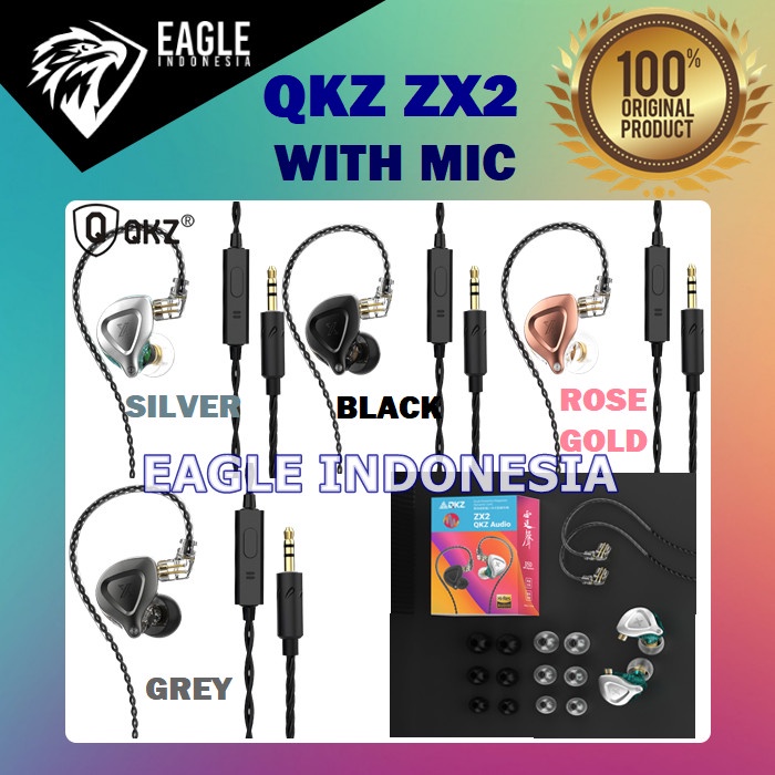 QKZ ZX2 1DD Dynamic In-ear Earphone HIFI Bass - WITH MIC