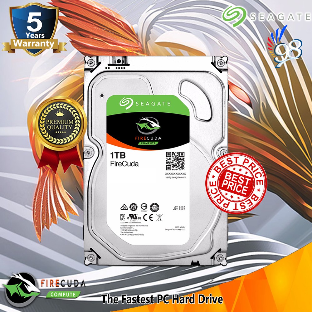 Seagate FireCuda SSHD Internal PC 1TB 1 TB - Harddisk HDD SATA3 3.5"