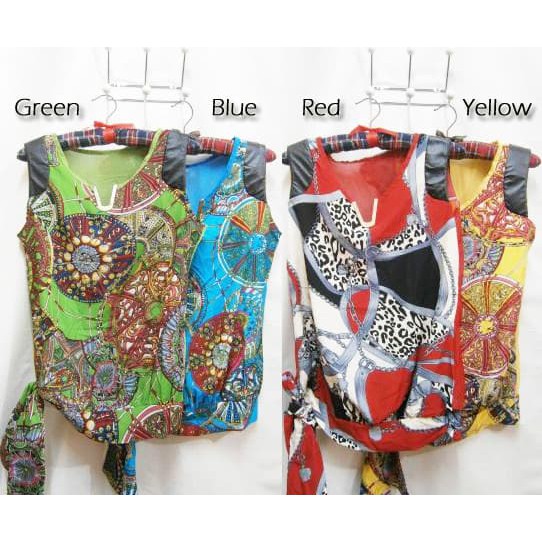 Pakaian Wanita Bigsize Jumbo Atasan Silk Mix Sifon Import Bigsize Fit to L Kode E09021