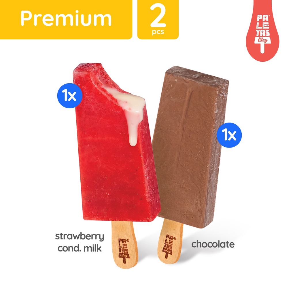 

Es Krim Paletas Wey 1 Pcs Chocolate & 1 Pcs Strawberry Cond. Milk