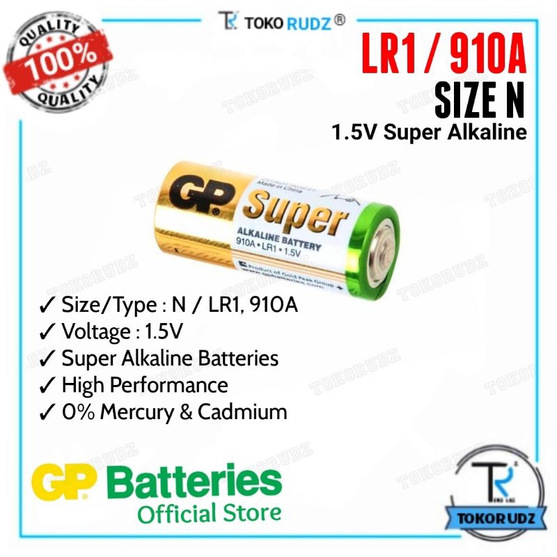 Baterai Batre LR1 910A 1.5V Super Alkaline GP Original Battery isi 2 Pcs