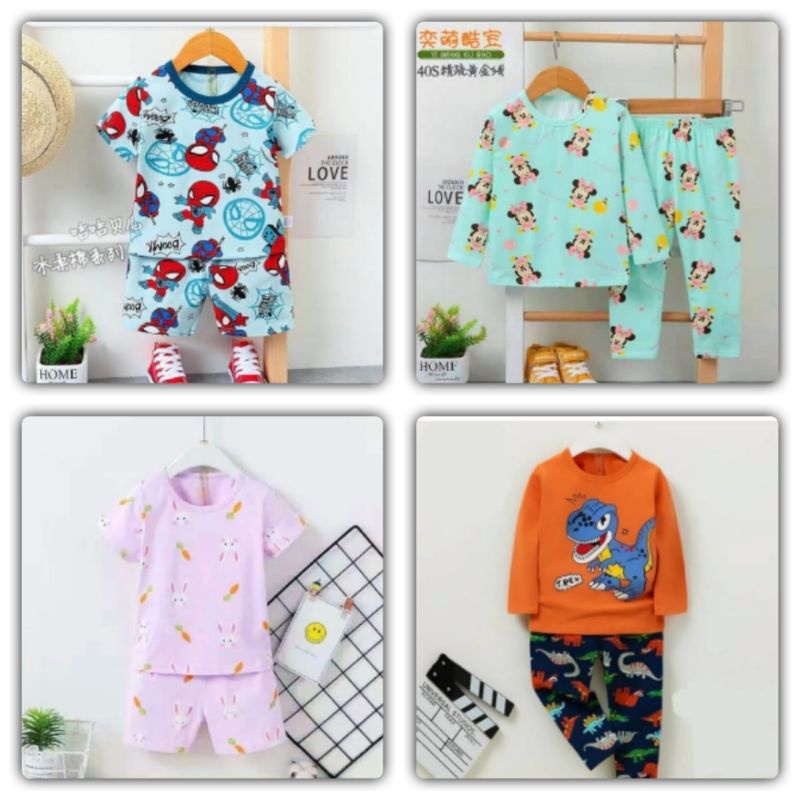 Grosir stelan baju anak impor, piyama anak import