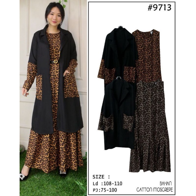 Set Gamis Outer Leopard by Nooz