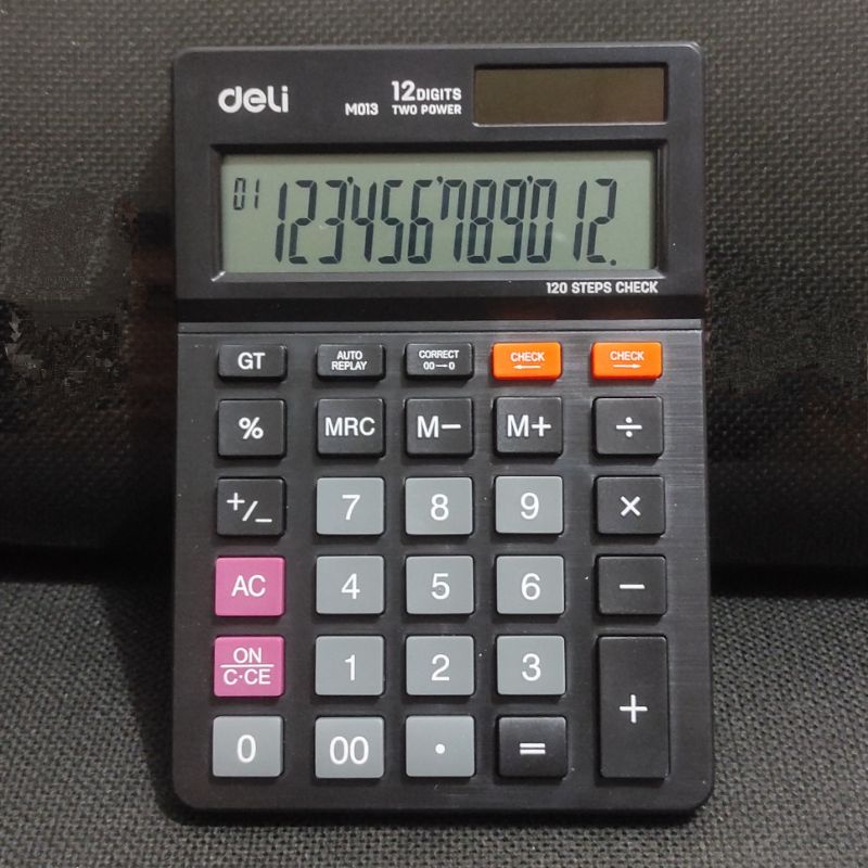 

Kalkulator Meja / Desktop Sedang 12 Digit Cek Ulang Deli M 01320 Hitam